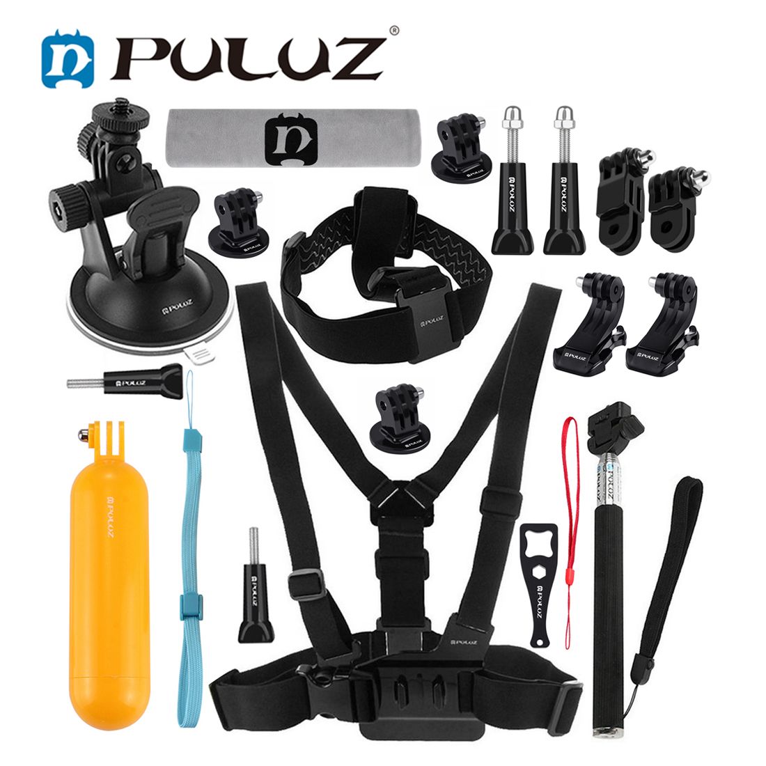 PULUZ 20 in 1 Accessories Combo Kits for GoPro NEW HERO8 HERO7 6 5 5 Session 4 Session 4 3+ 3 2 1 Xiaoyi Other Action Cameras