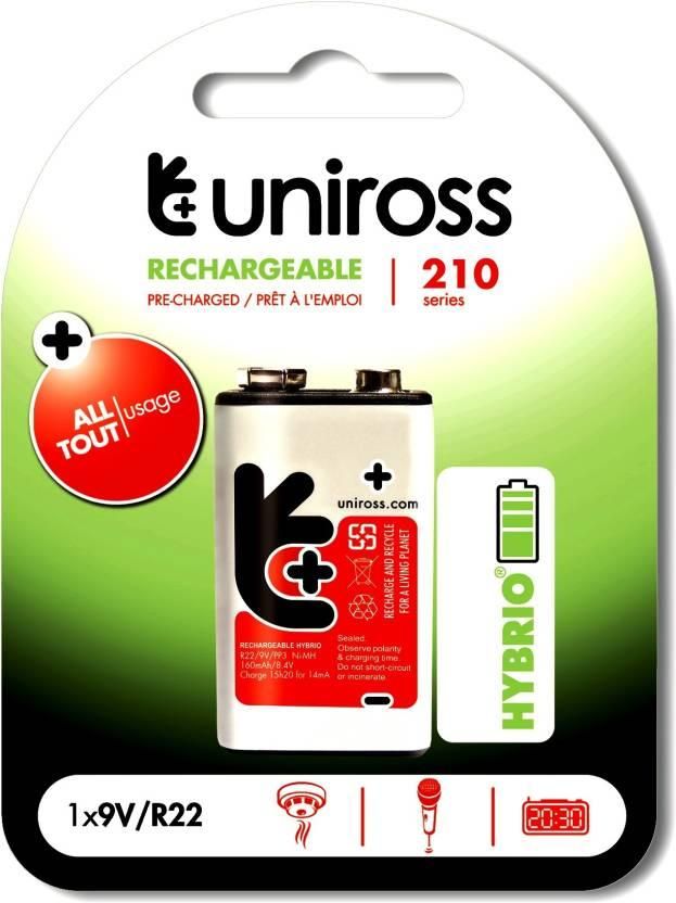 Uniross 9V Rechargeable 210 mAh Battery