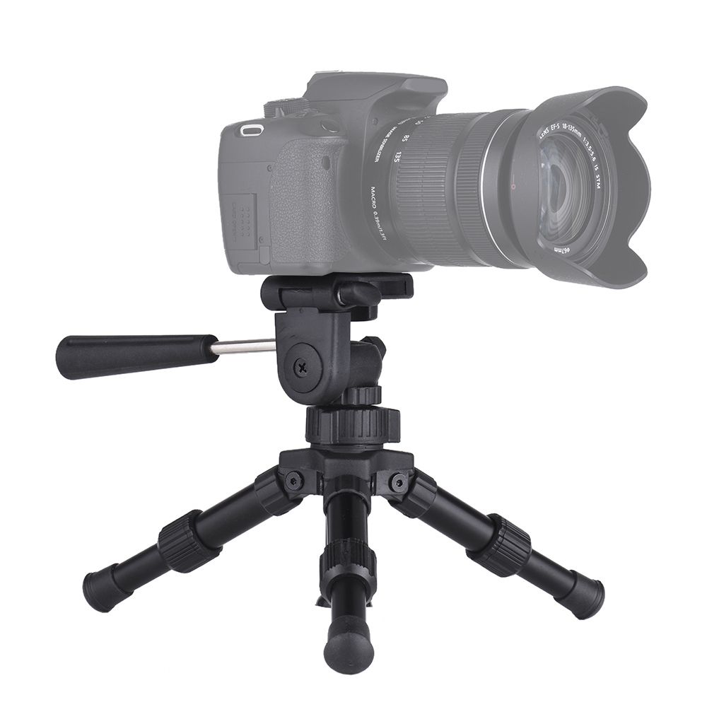 Portable Lightweight Folding Built-in Bubble Level Tabletop Mini Tripod