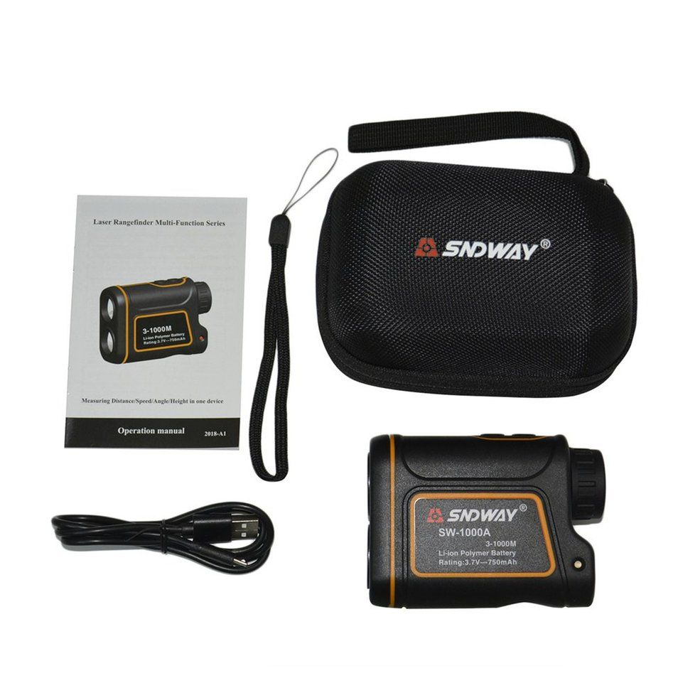 SNDWAY 1000m Laser Distance Meter Telescope Golf Laser Rangefinder Monocular-Black & Orange
