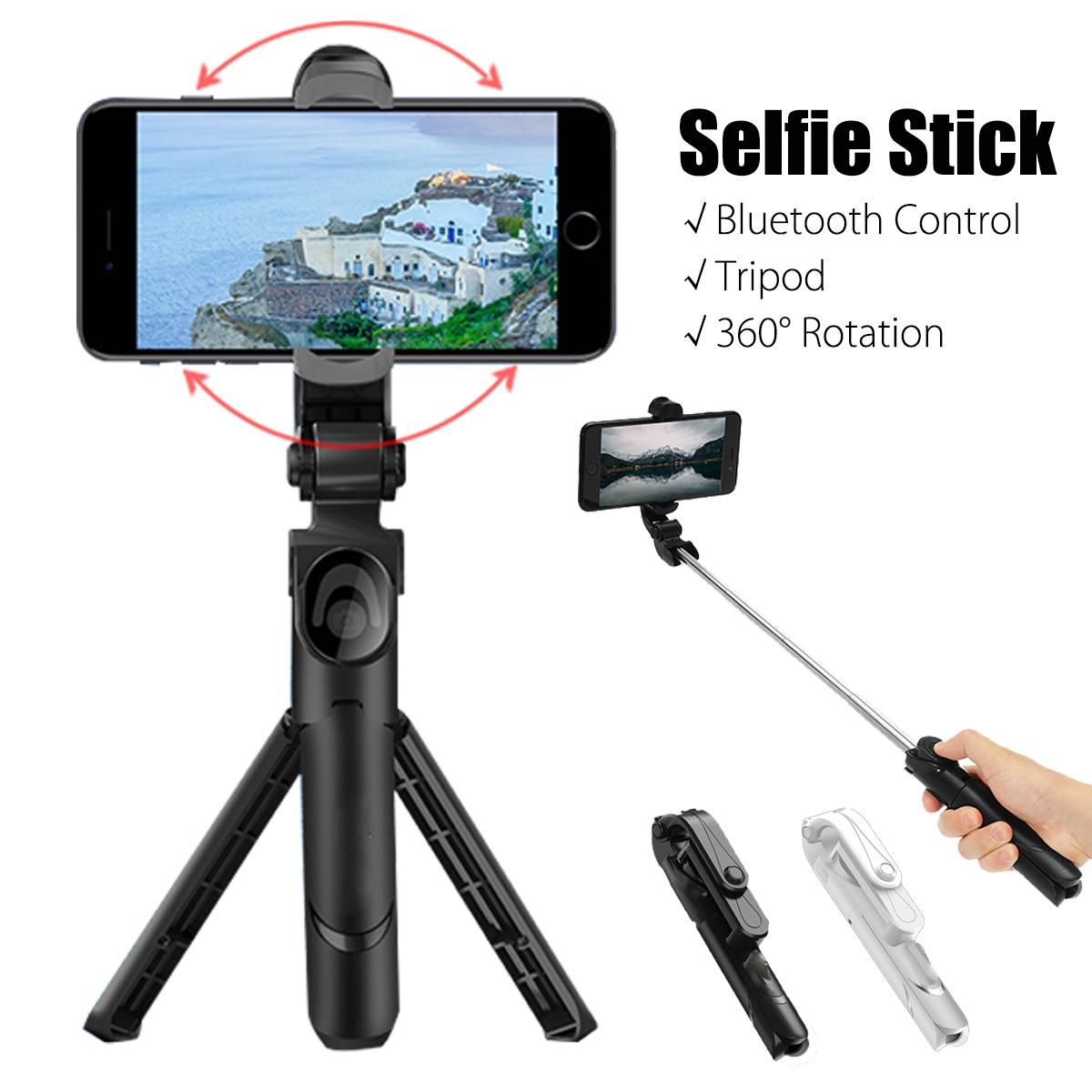 XT-02 3 in 1 Bluetooth Selfie Stick Tripod Remote Handheld Monopod - Button Battery