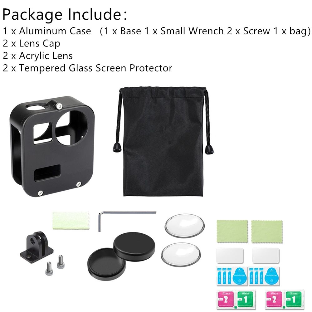 Waterproof Housing Case for Gopro Max Action Camera Diving Protective  20M with Lens Cap Ted Glass Accessories