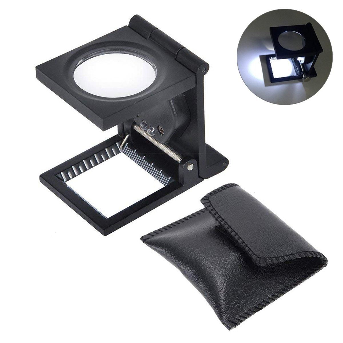 Linen Test Three Folding Counting Magnifiers With Scale Textile Jewelry Collection Repair