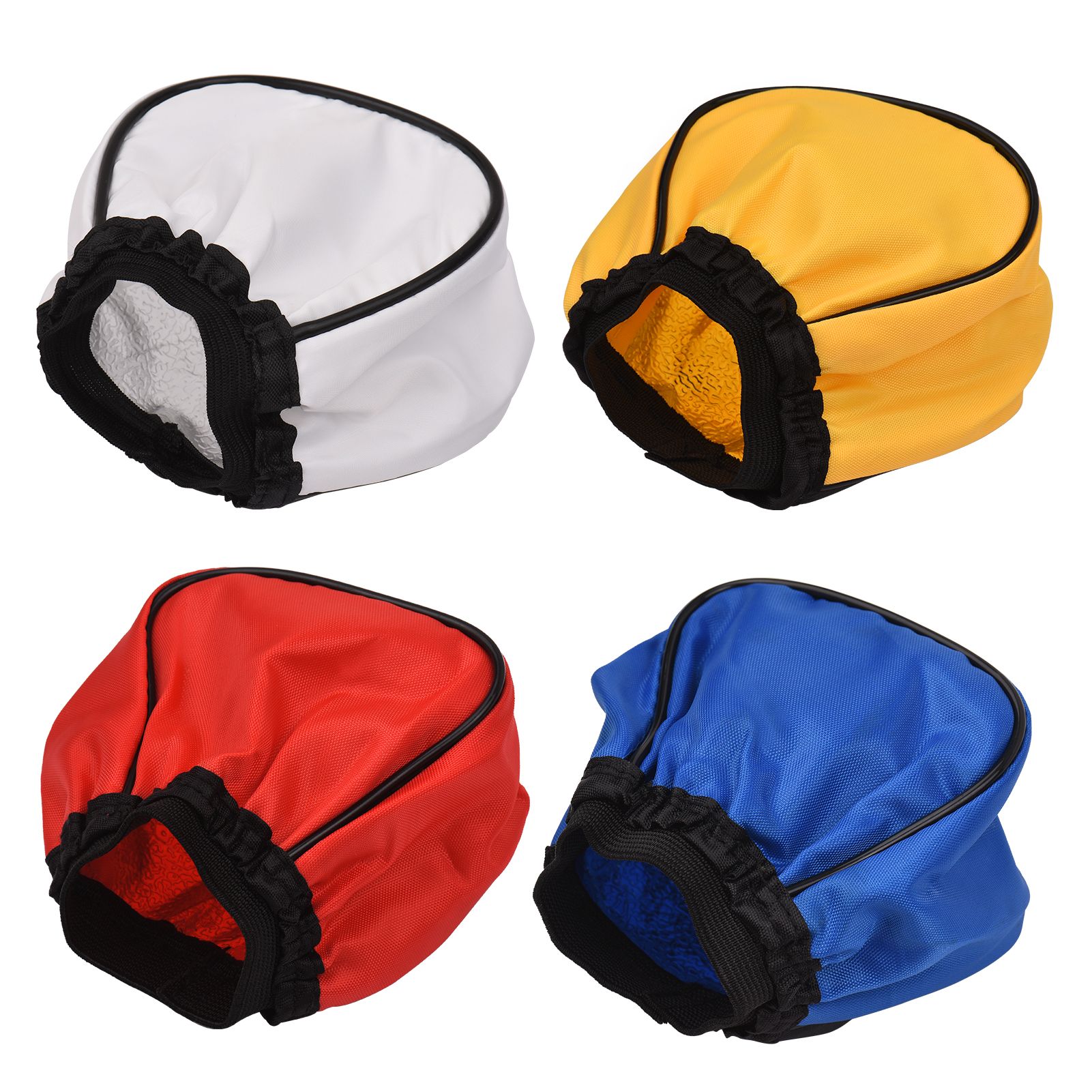 Andoer Portable Universal Flash Bounce Diffuser Camera Speedlite Softbox Replacement for Canon Nikon Sony Godox YONGNUO On-Camera Flashes, 4pcs/ Set( White/ Red/ Yellow/ Blue )