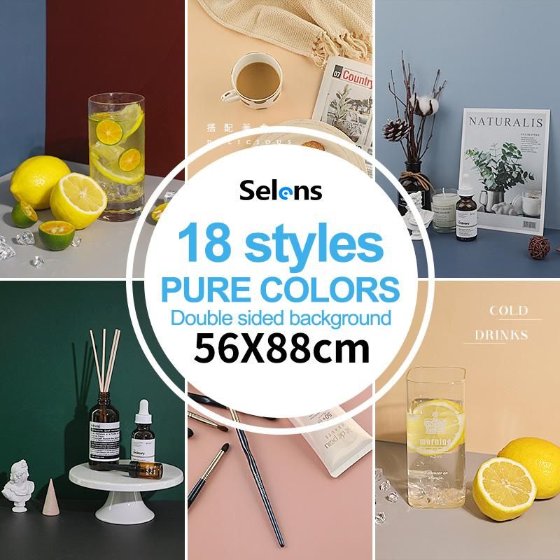 Selens 22x35 Inch (56x88cm) 2 in 1 Backdrop Double Sided Background Paper Backdrop for Photography Waterproof