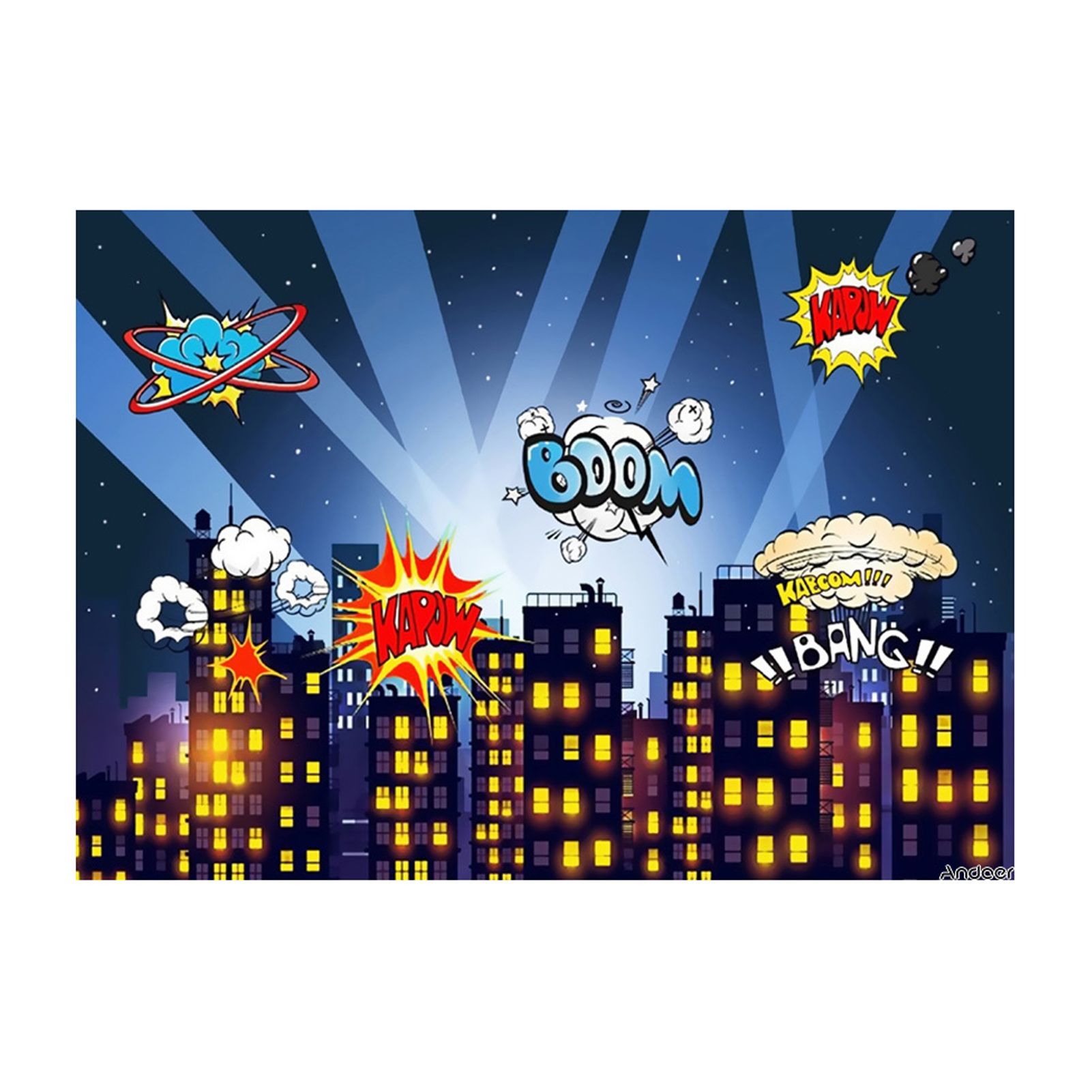 1.5 * 2.1m/5 * 7ft Super Hero City Photography Background Baby Children Backdrop Photo Studio Pros