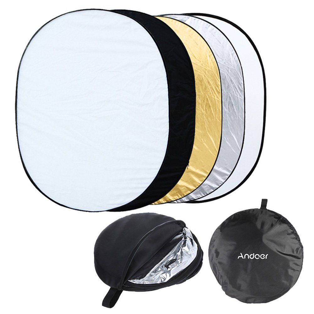 35" * 47" / 90 * 120cm Oval 5 in 1 (Gold, Silver, White, Black, Translucent) Multi Portable Collapsible Studio Photo Photography Light Reflector