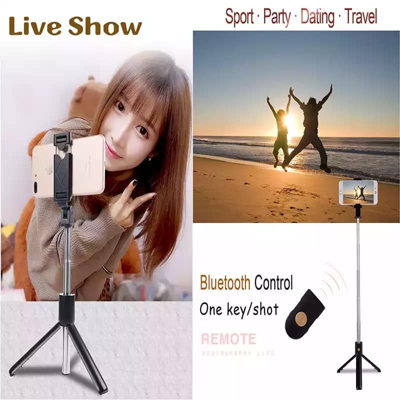 Mobile Phone Bluetooth Selfie Stick With Tripod Integrated Multi-Function Mini Photo Live Artifact Universal
