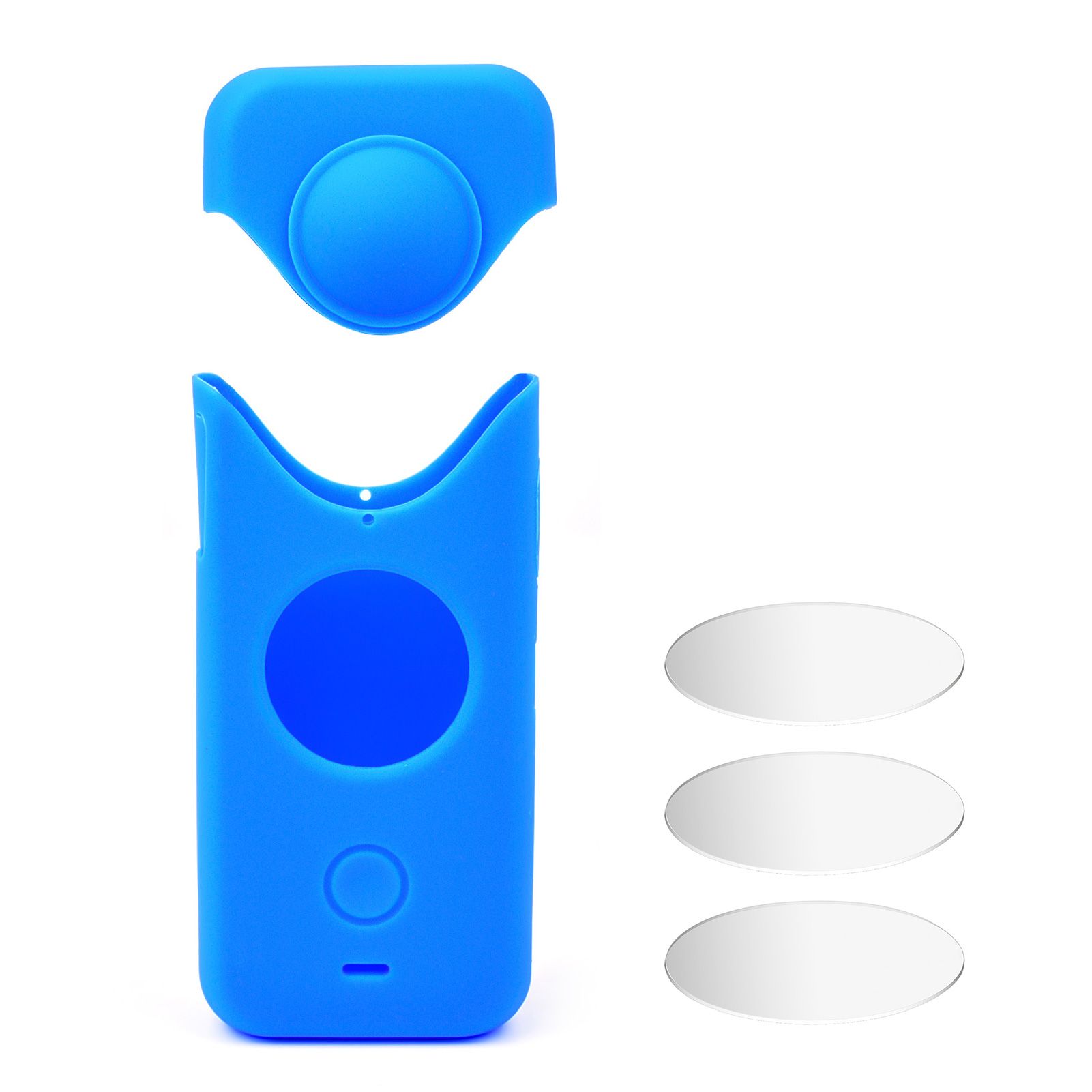 STARTRC Panorama Camera Silicone Protective Case with Lens Cap + Tempered Glass Screen Protector Kit Replacement for Insta360 ONE X2
