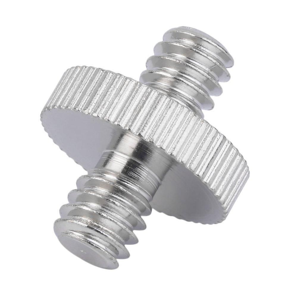 1/4" Male to 1/4" Male Camera Screw Adapter For Tripod Mount Holder-Silver