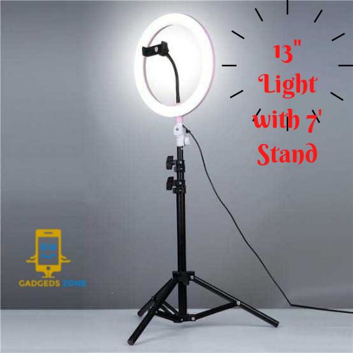 13 Inch Ring Light With 7 feet Stand, Selfie Led Ring Light With Tripod & Cell Phone Holder & Selfie Ring Light For Live, Stream/Makeup/Photography/Video Compatible