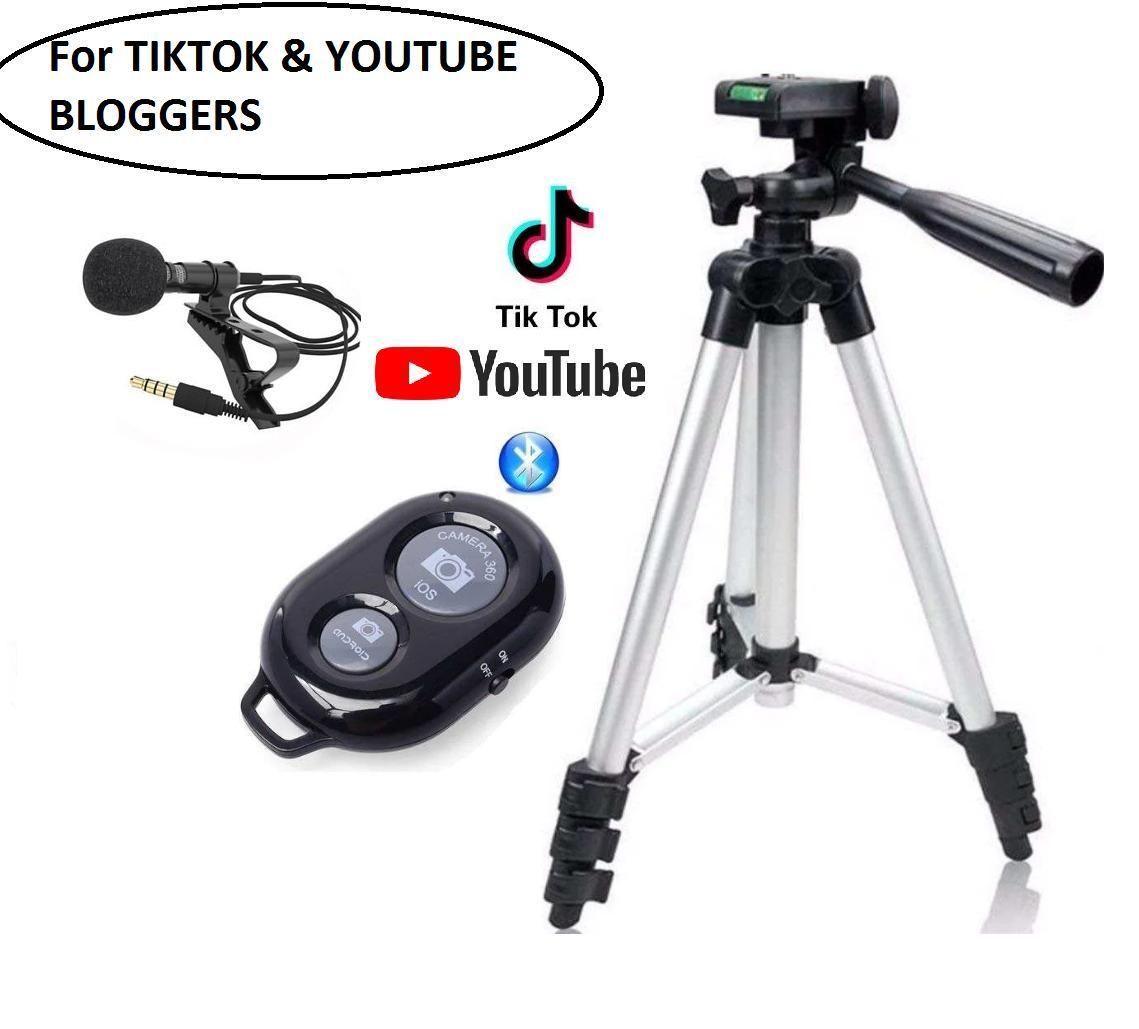 Mobile Tripod Camera Stand with Remote & Microphone