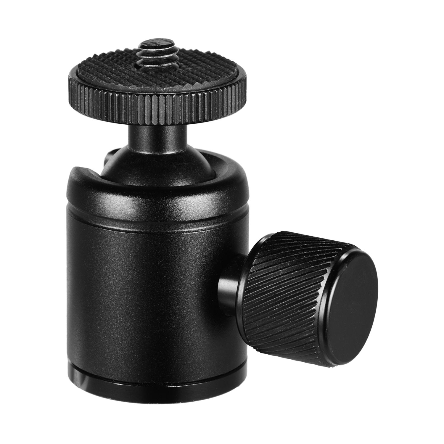 Mini Metal Tripod Head Adapter Ball Head Aluminum Alloy with 1/4 Inch Screw and 3/8 Inch Screw Hole for Mobile Phone Camera LED Light Tripod Black