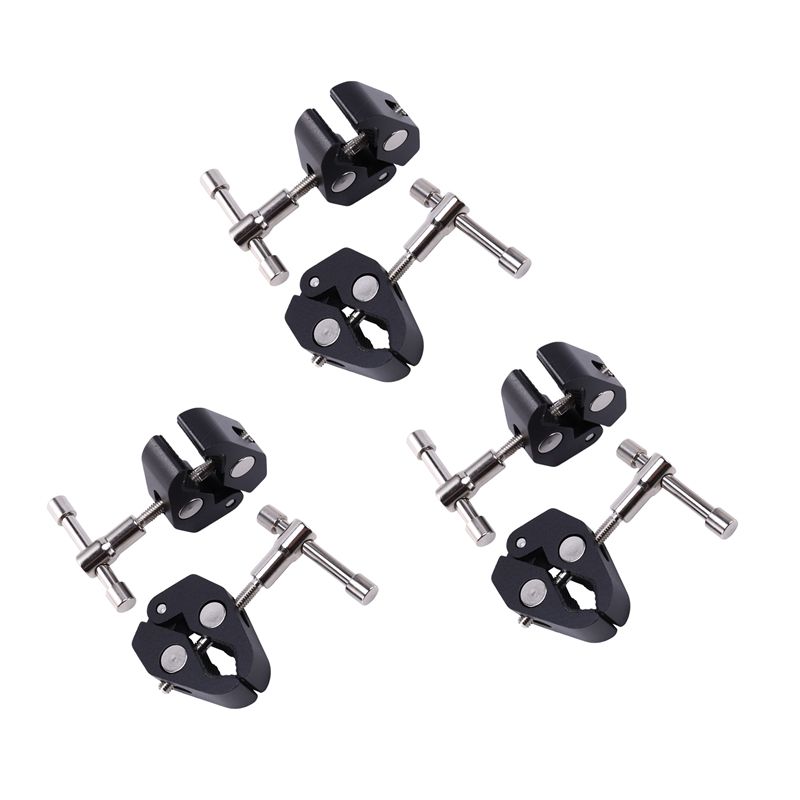 6Pack Super Clamp Crab Clamp Photography with / 1/4 and 3/8 Inch Thread Rod Clamp Pliers Clip for DSLR Rig Cameras, 15mm
