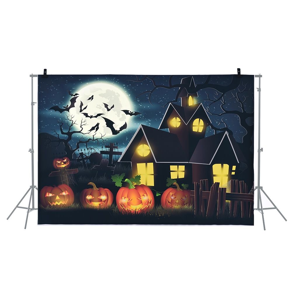6.9 * 5ft/2.1 * 1.5m Halloween Backdrop Photography Background Decoration Pumpkin Pattern for DSLR Camera Photo Studio