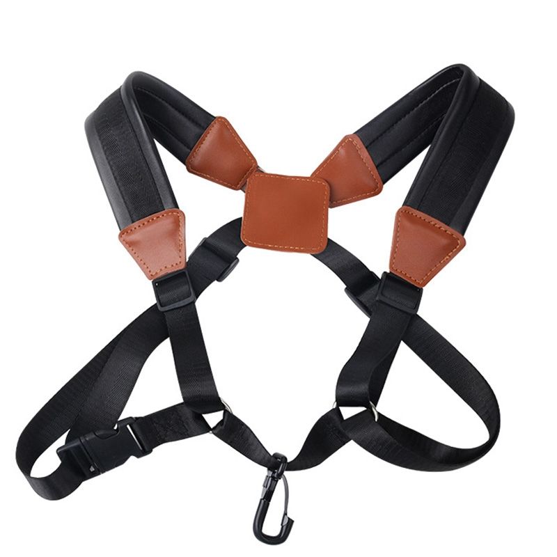 Adult Child Soft Sax Strap PU Leather Double Shoulder Saxophone Straps with Steel Hook for Alto Tenor Soprano Sax