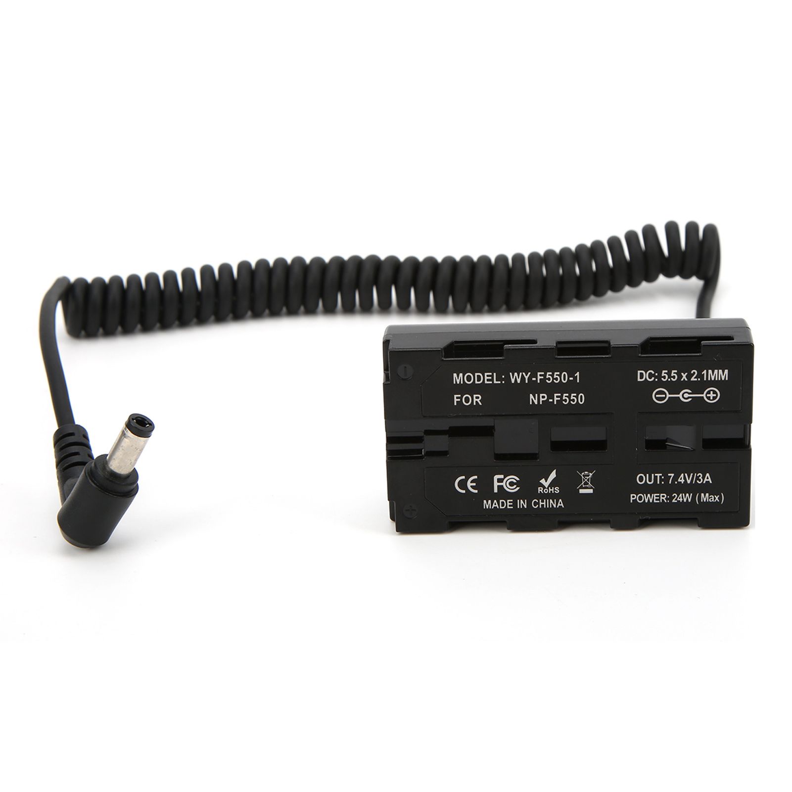 Chenmeng La Half Decoded DC to NP‑F550 Dummy Power Adapter for Photography Lights Monitors
