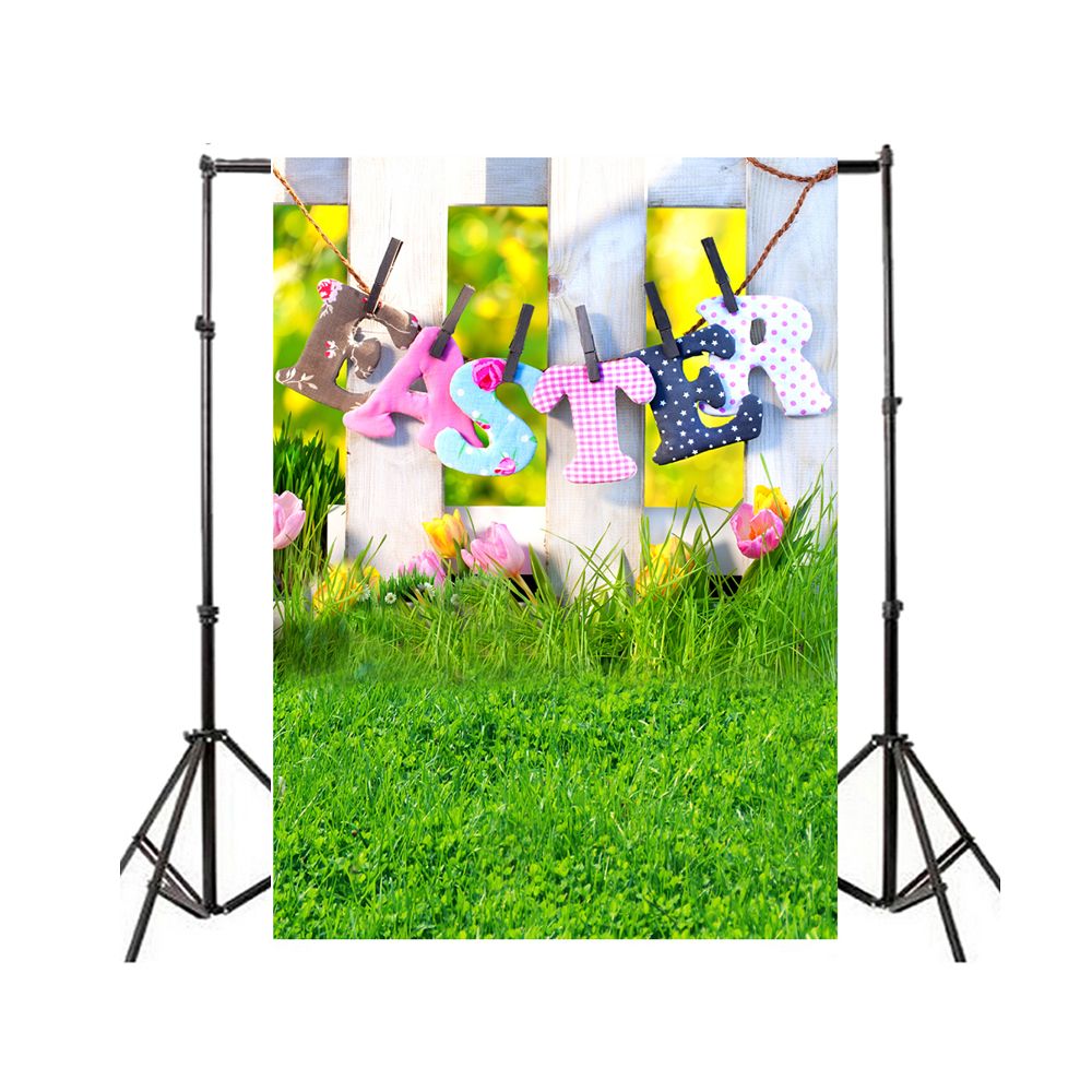 Easter Theme Photography Background Eggs Rabbit Flowers Grassland Baby Child Photo Backdrops for Photo Studio