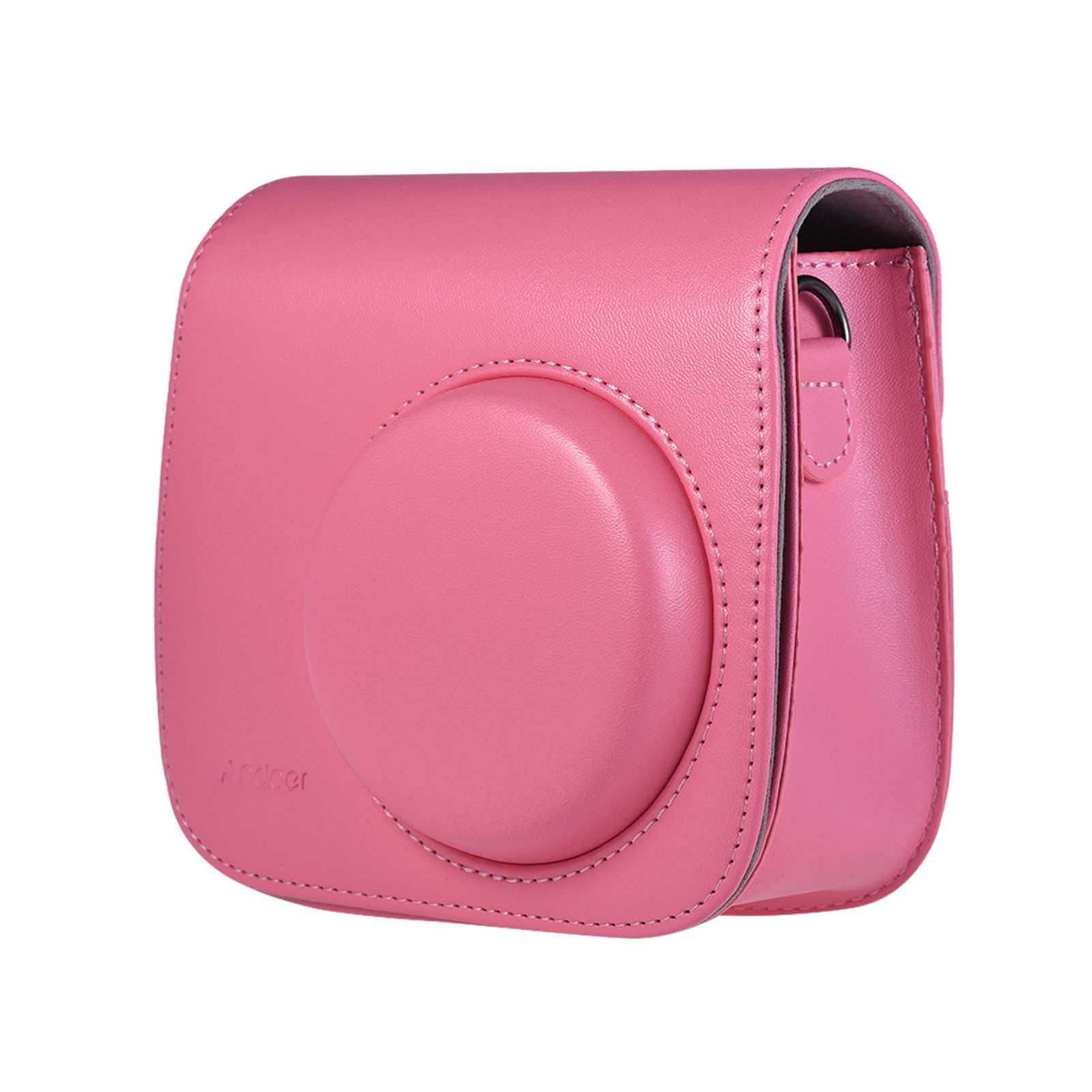 PU Instant Camera Case Bag with Strap for Fujifilm Instax Mini 9/8/8+/8s Flamingo Pink