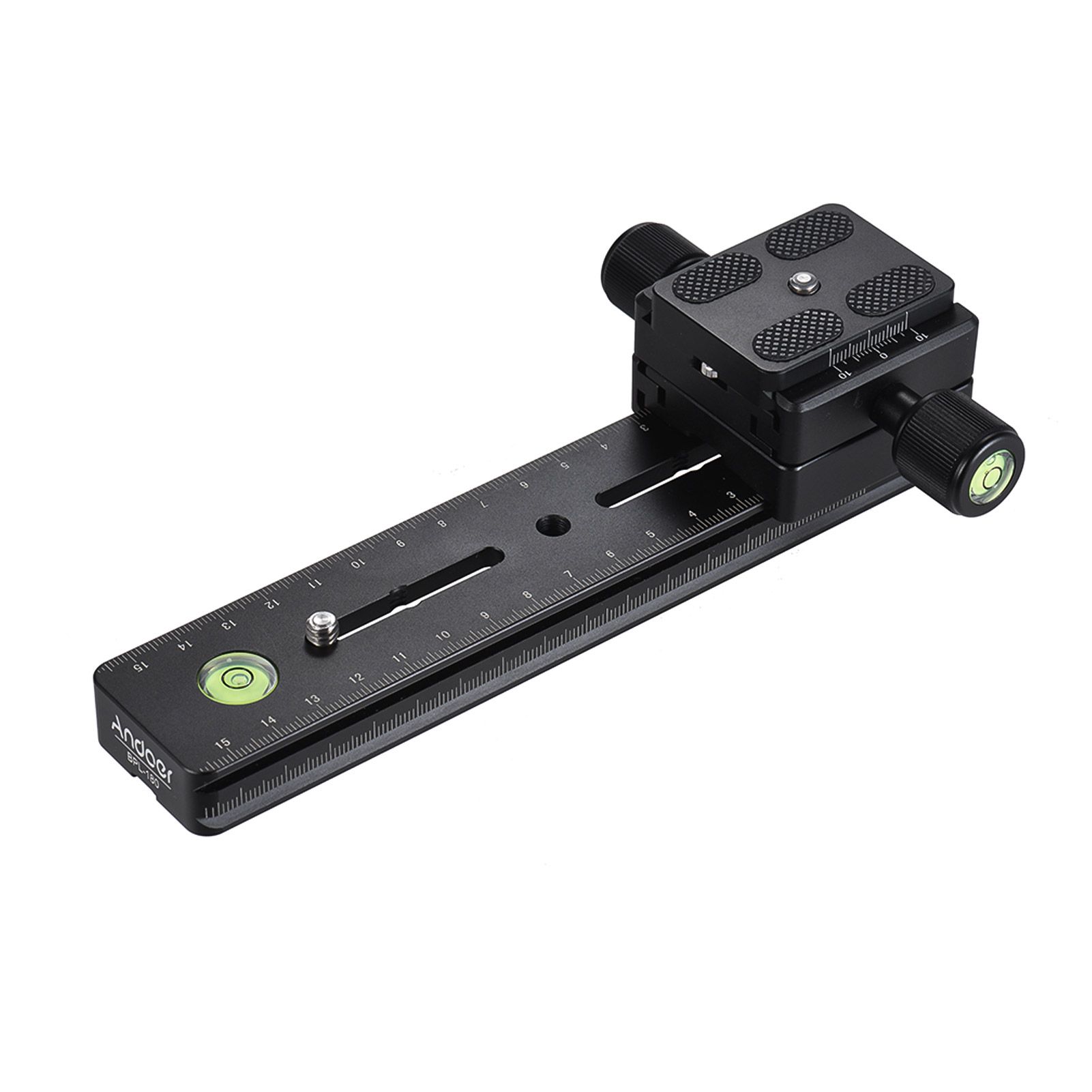 BPL-180 Aluminum Alloy Panoramic Camera Long Quick Release Plate + Double-layer Clamp Kit Knob-Type Design 1/4" Screw Multifunctional Universal for Arca Swiss Standard All Quick Release Plate & Clamp Ball Head Tripod