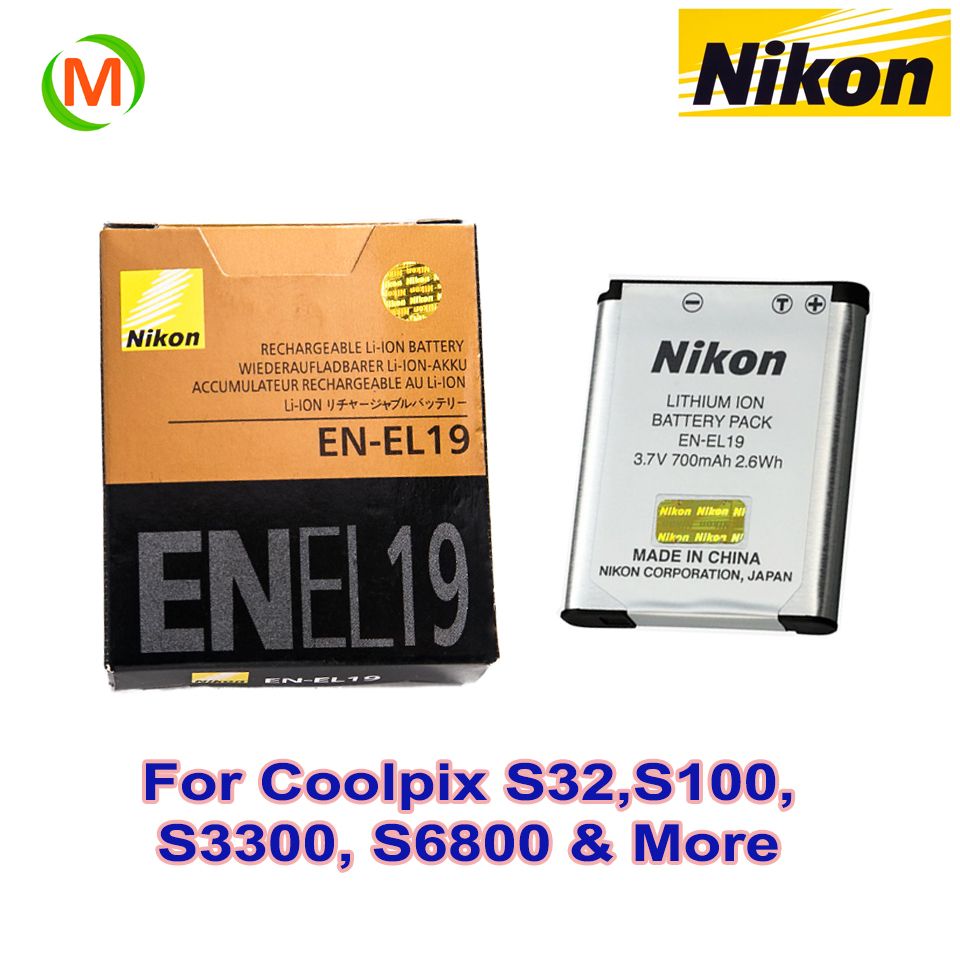 Nikon EN-EL19 Battery For Coolpix S32, S33, S100, S3100,S4200, S6800& More