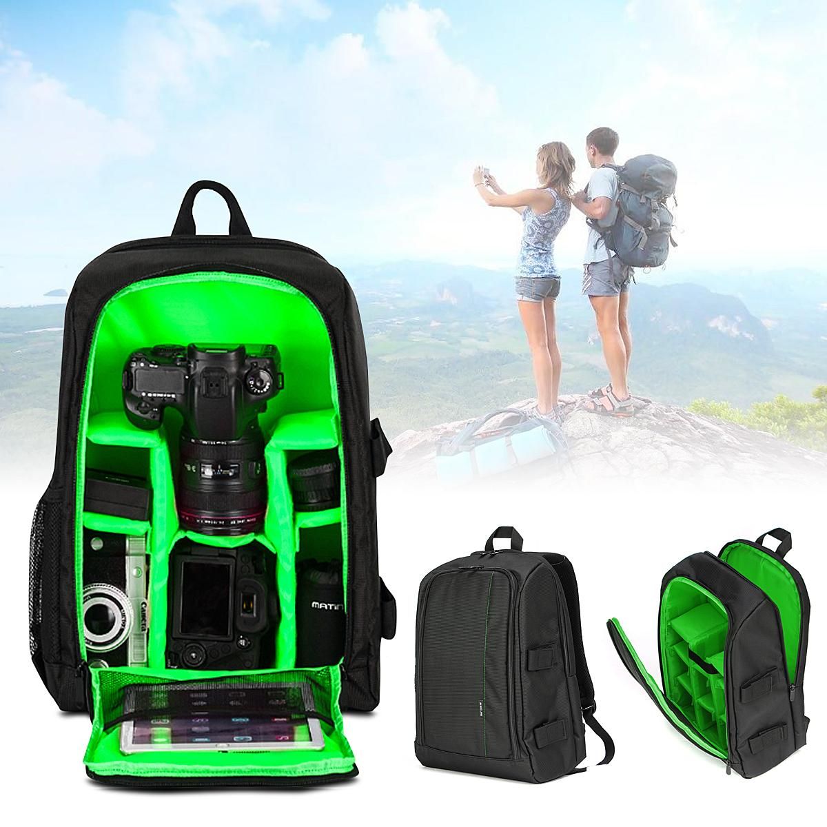 Waterproof Theftproof LargeCamera Backpack Bag Case with Rain Cover For DSLR Camera Lens