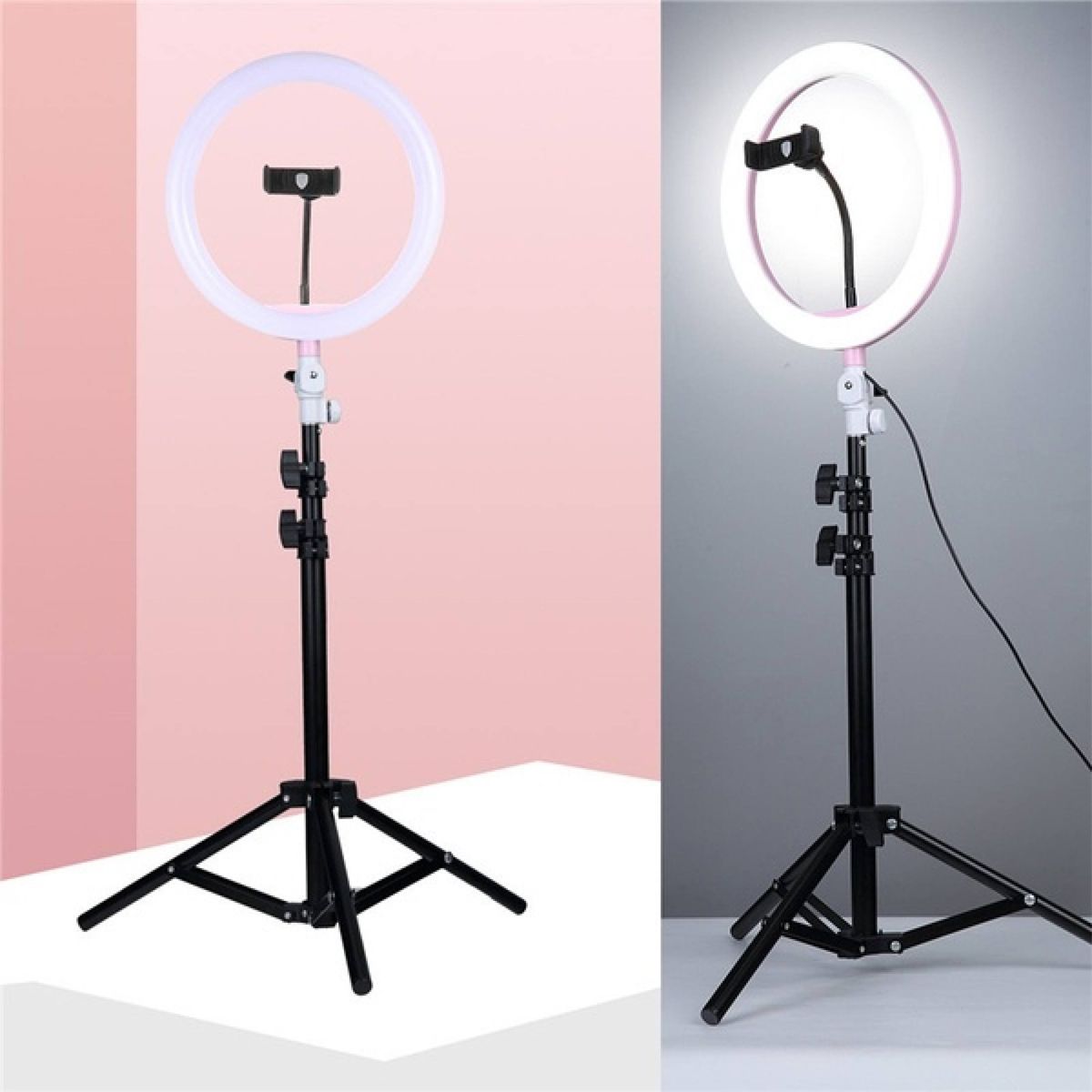 Led Ring Light 10-Inch With Tripod Stand Selfie Ringlight Video Photpgraphy Lamp For Youtube Makeup Video Live Lighting Shooting - Ring Light