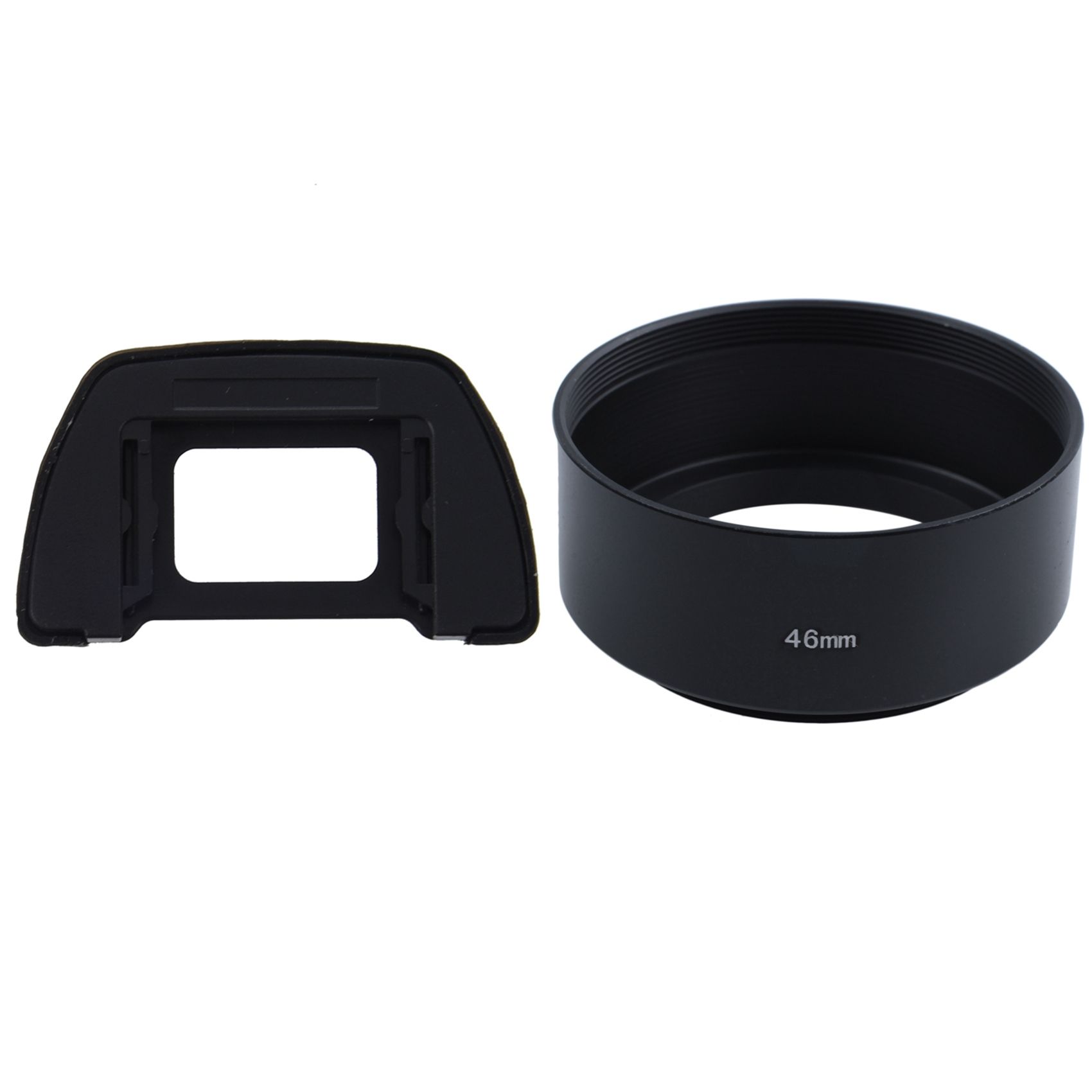 DK-21 Black Rubber Coated Eyecup Eyepiece for Nikon D90 D80 D70S D7000 D200 & 46mm Mount Standard Metal Lens Hood