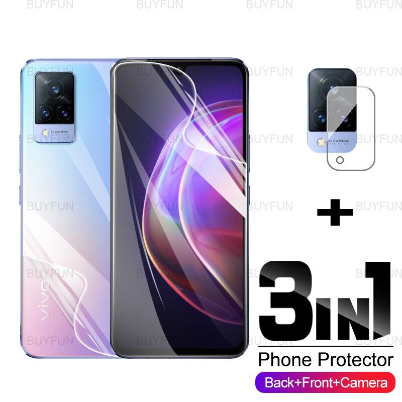 Hydrogel Film For vivo V21 V21e 5G 3in1 HD Front+Back Screen Protector soft film for vivo vi vo v20 se pro 5g lens safety glass