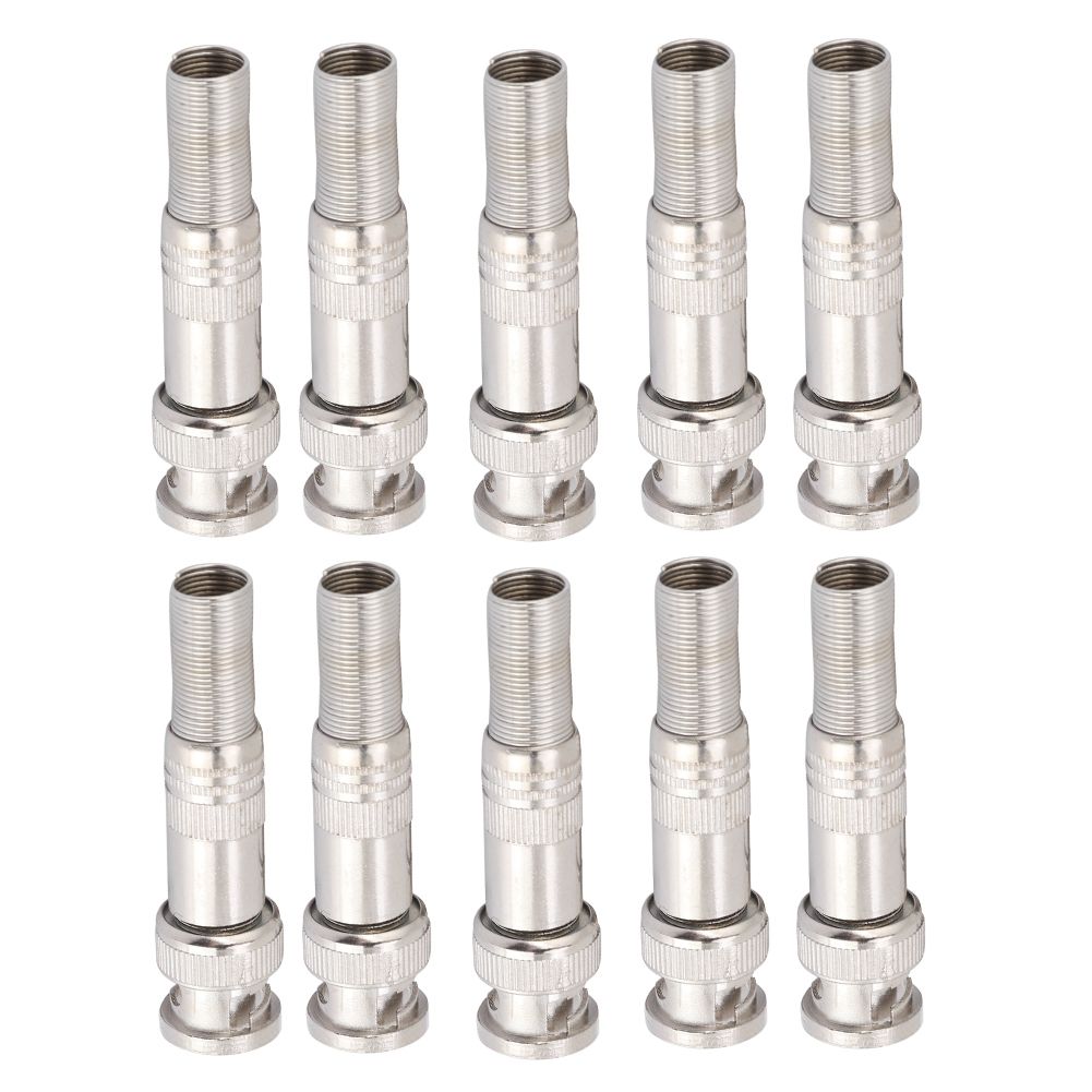 BNC Connector Zinc Alloy Male Compact 10Pcs for RG59 Coaxial Cable Coupler