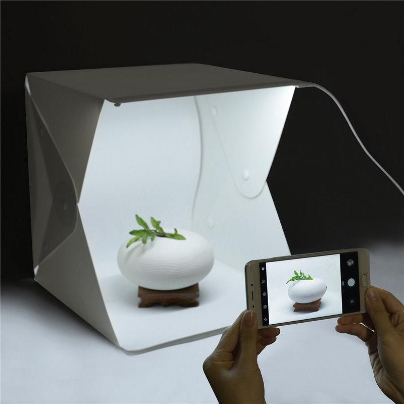 Mini Light Room Photo Studio 20*20 cm Photography Lighting Tent 2x Backdrops