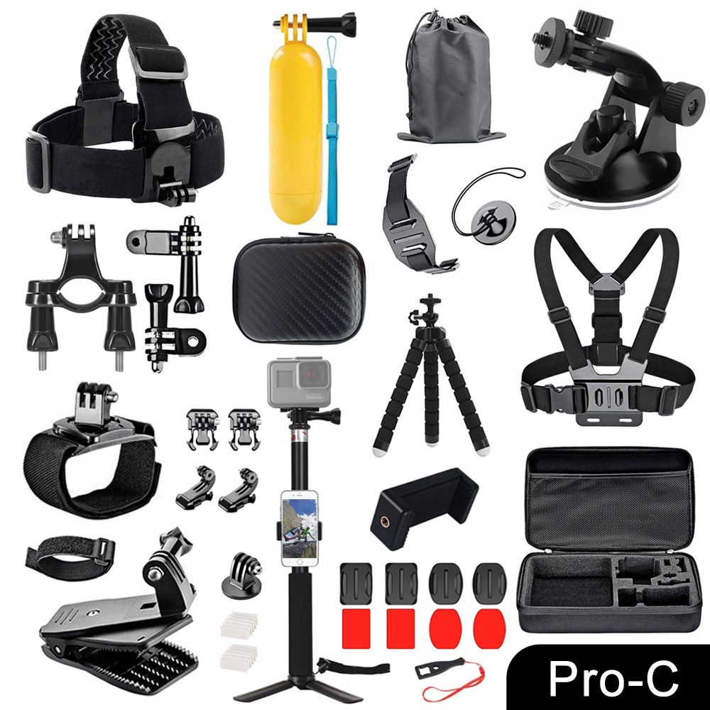 ORBMART for GoPro Accessories Set for Go Pro Hero 10 9 8 7 6 5 4 Black Mount for Yi 4k Case for Sjcam Action Camera