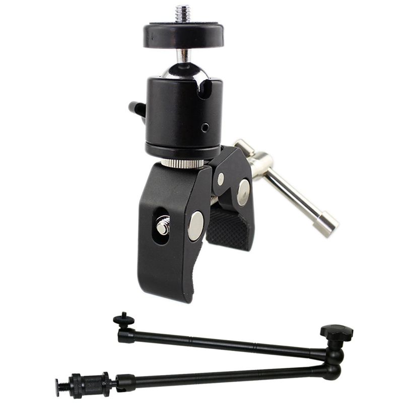1 Pcs 20Inch Adjustable Articulating Friction Magic Arm & 1 Pcs DSLR Ball Head Shoe Mount Camera Ball Mount Clamp