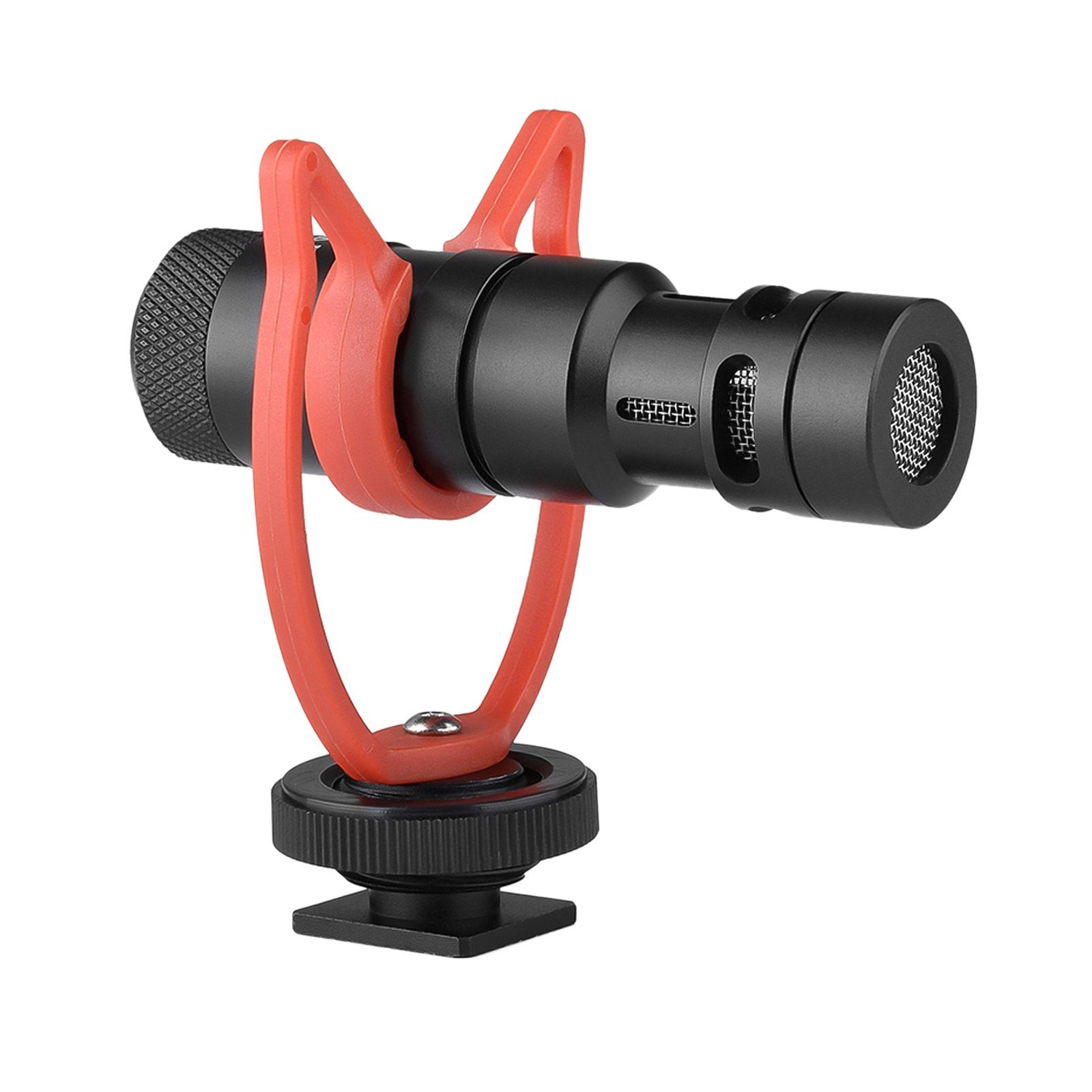 MIC10 Mini Microphone Plug-and-Play Mic 3.5mm Plug with Shock Mount Wind Screen for Smartphone DSLR Camera Video Recording Live Broadcast Online Singing Chatting