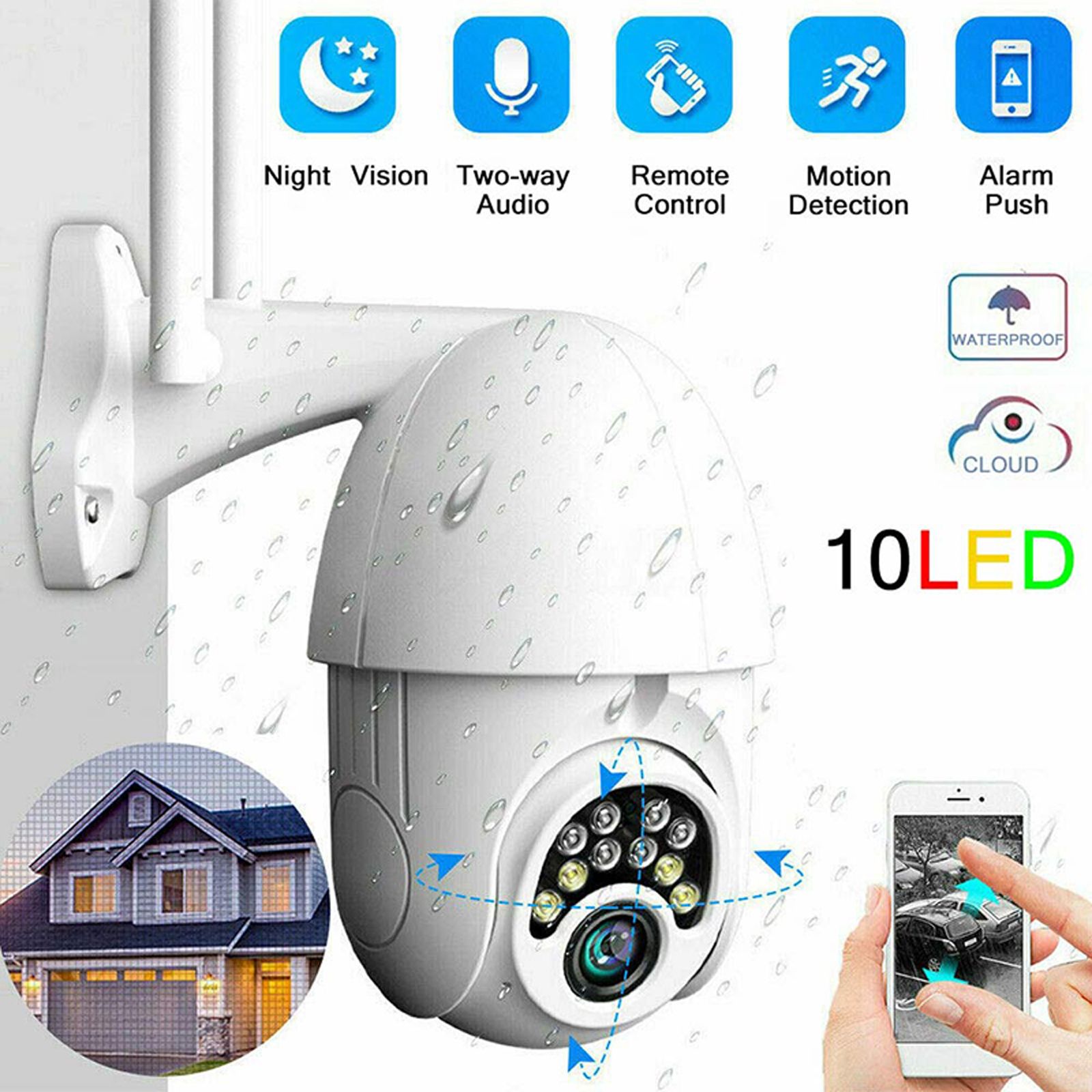 cc camera  PTZ Outdoor Wifi IP Camera 1080P Wireless Network Home Security CCTV Camera