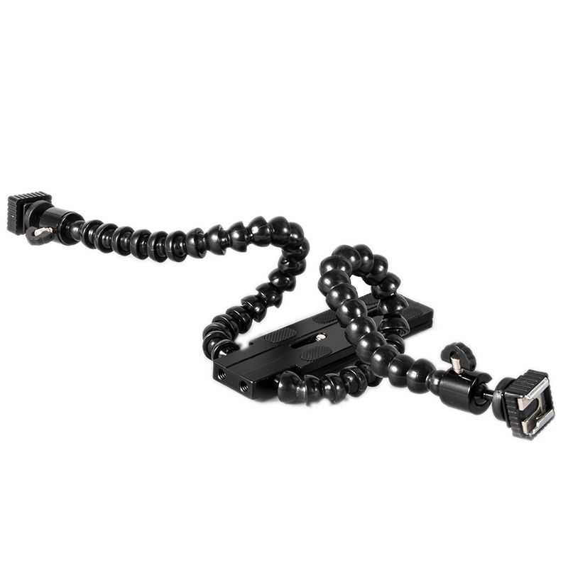 New Flexible Dual Arm Hot Shoe Flash Bracket Mount Holder for Canon Nikon Pentax Macro Shot Camera Accessories