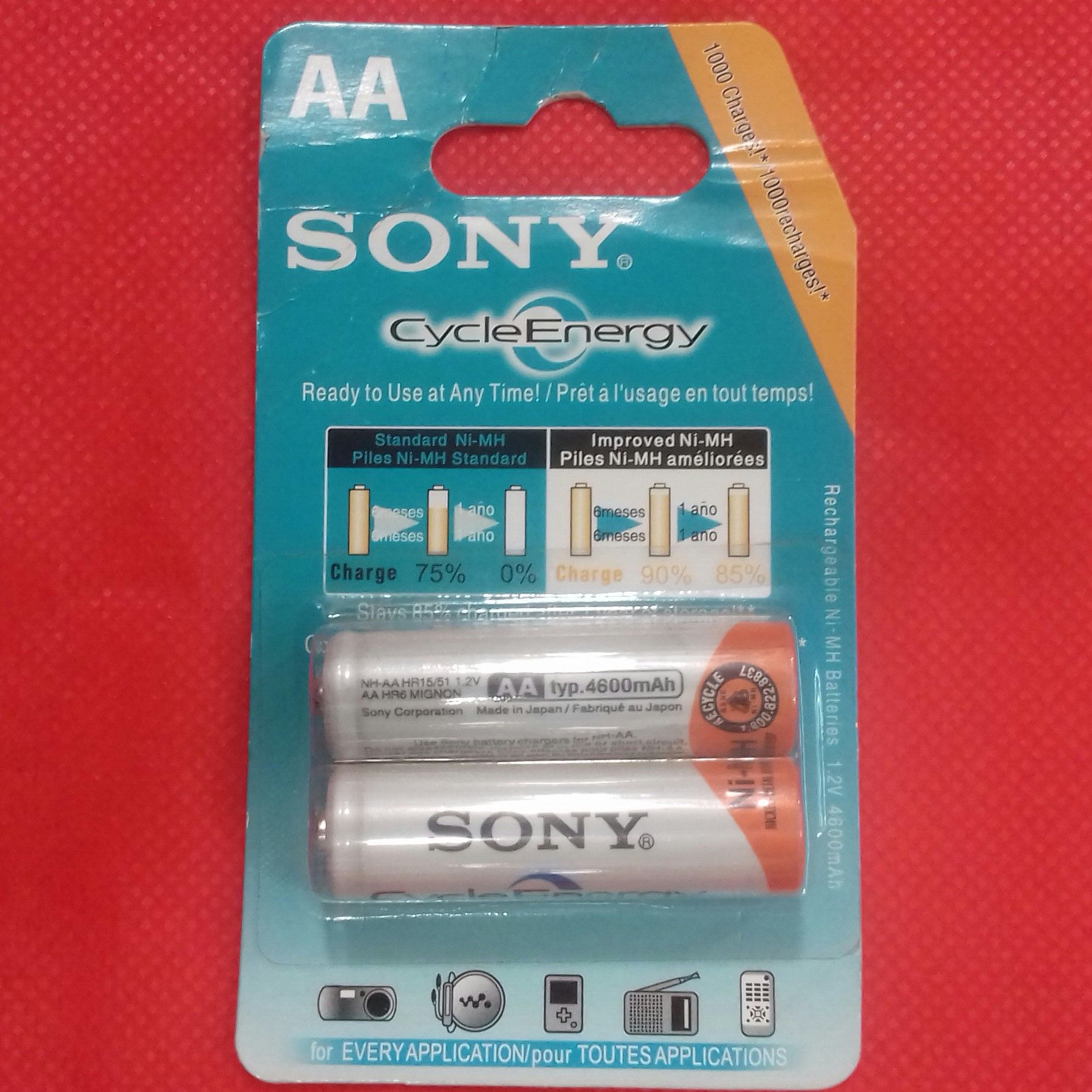 Battery AA Sony 4600mAh Rechargeable battery CycleEnergy battery