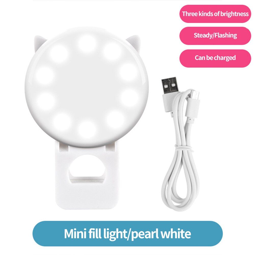 Selfie LED Ring Light Portable LED Mobile Phone Light Clip Lamp For IPhone Andriod Adjustment Powerful Fill Light