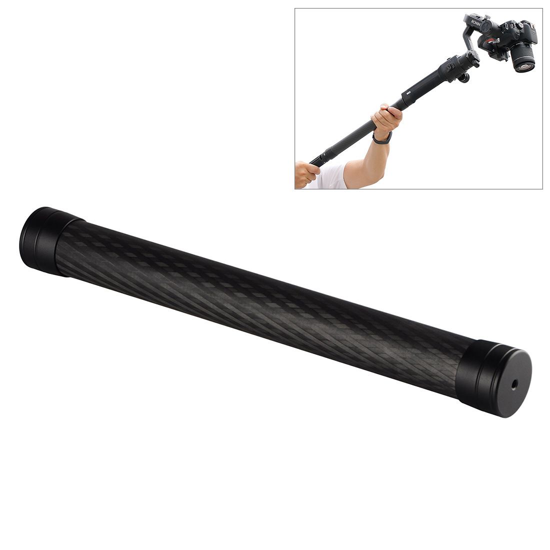 Yfashion Carbon Fiber Extension Monopod Pole Rod Extendable Stick for Dji Moza Feiyu V2 Zhiyun 5 Spg imbal