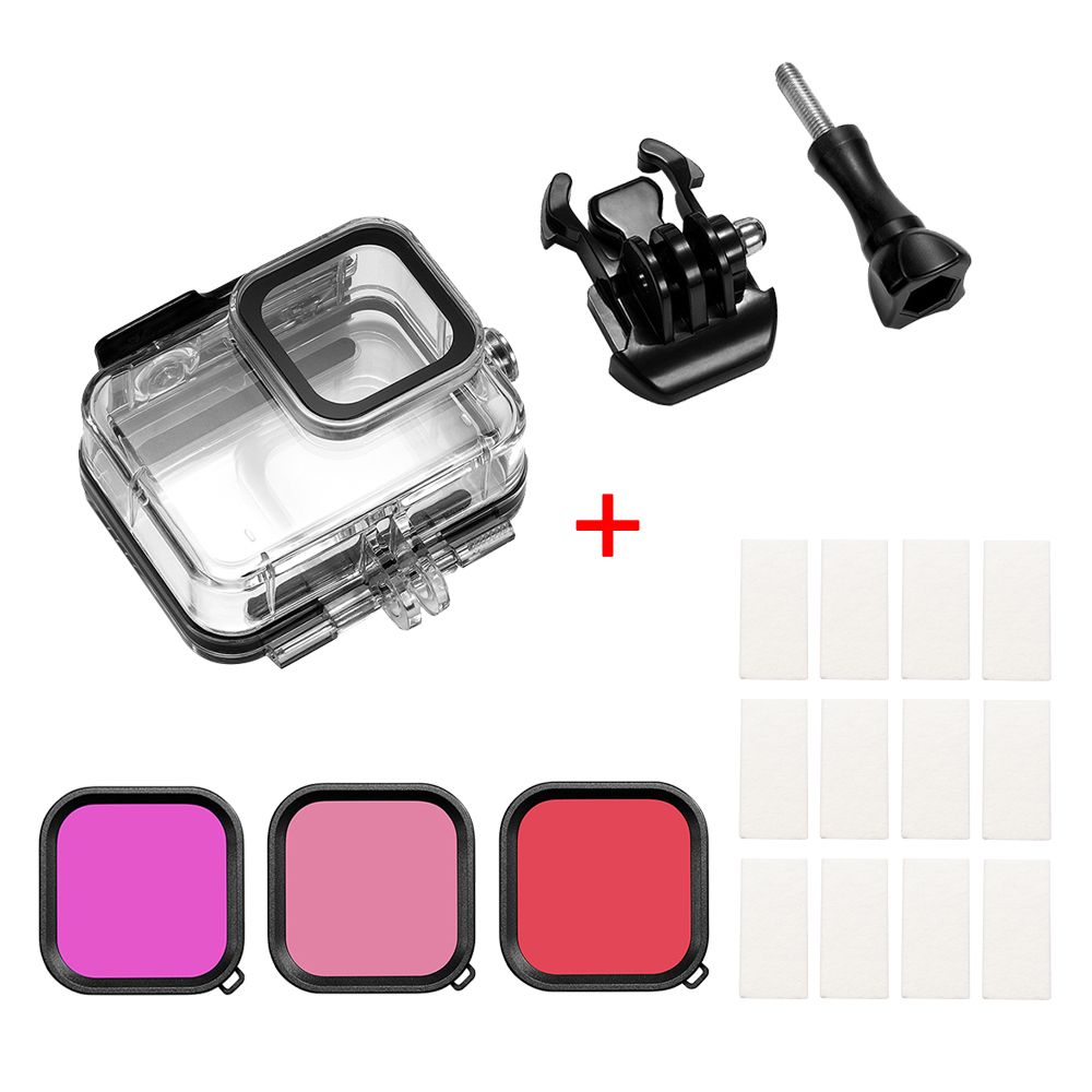 Yfashion For  Hero 8 Camera Screen Device Waterproof Shell Anti- Film 3-color Filter Anti-scratch Anti-shock Overall Protection