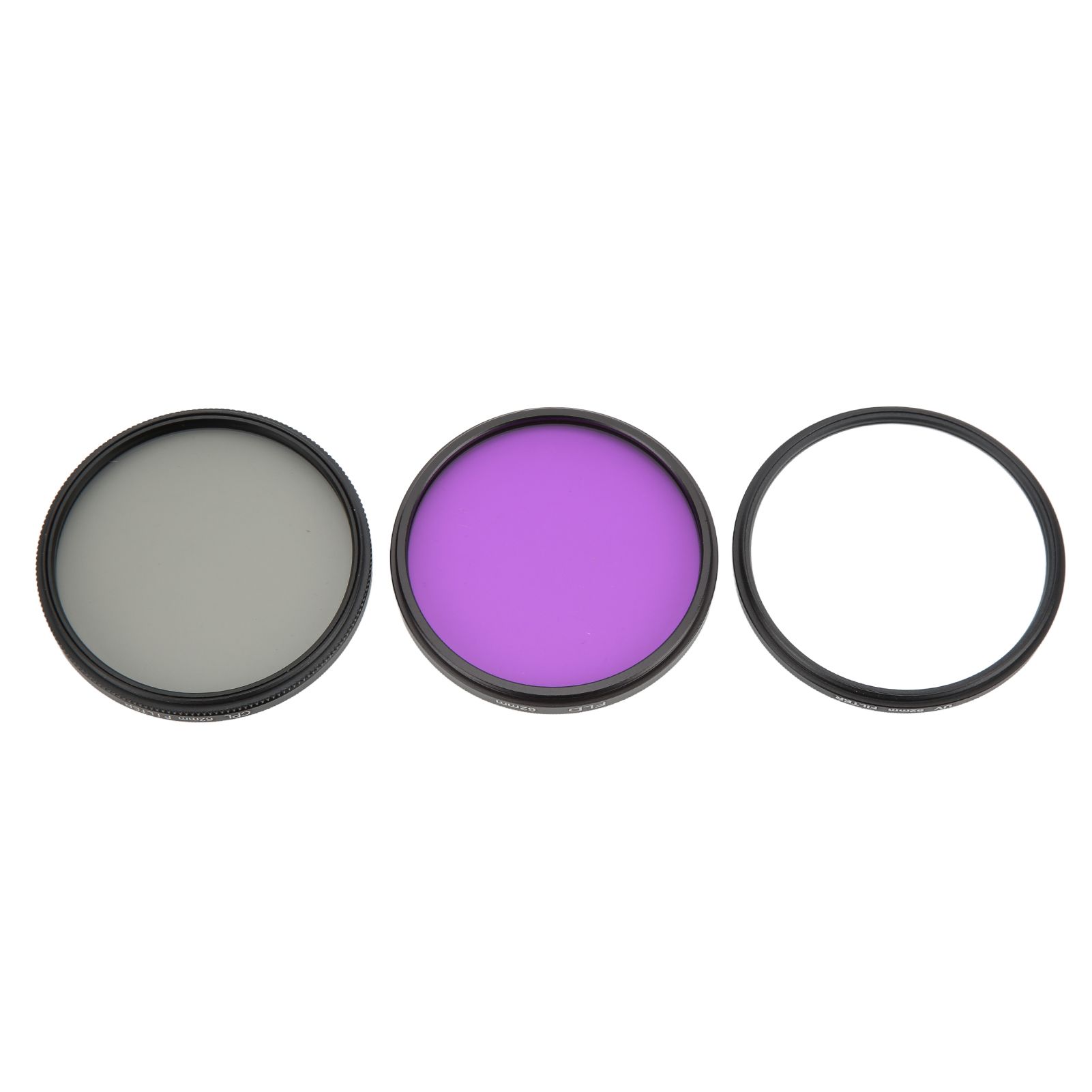62mm 67mm UV Protector Filter CPL Polarizer FLD Purple Lens Kit
