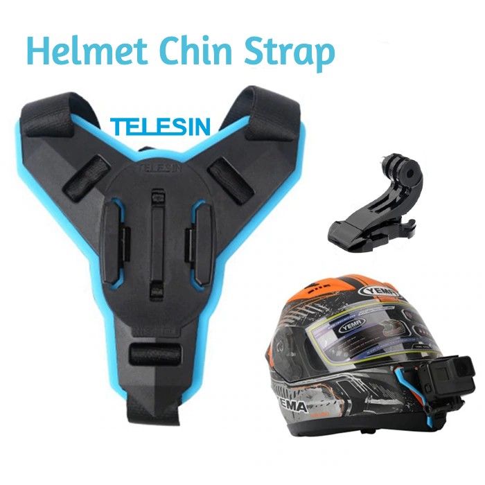 TELESIN Motorcycle Helmet Strap Mount Front Chin Mount MotoAuto for Action Camera like Gopro YI Mijia Eken SJCam - Helmet Mount