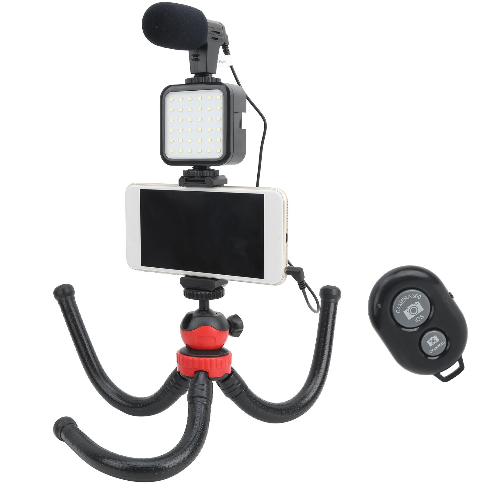 Desktop Tripod +Microphone +Phone Clip +Fill Light +Bluetooth Remote Control Set