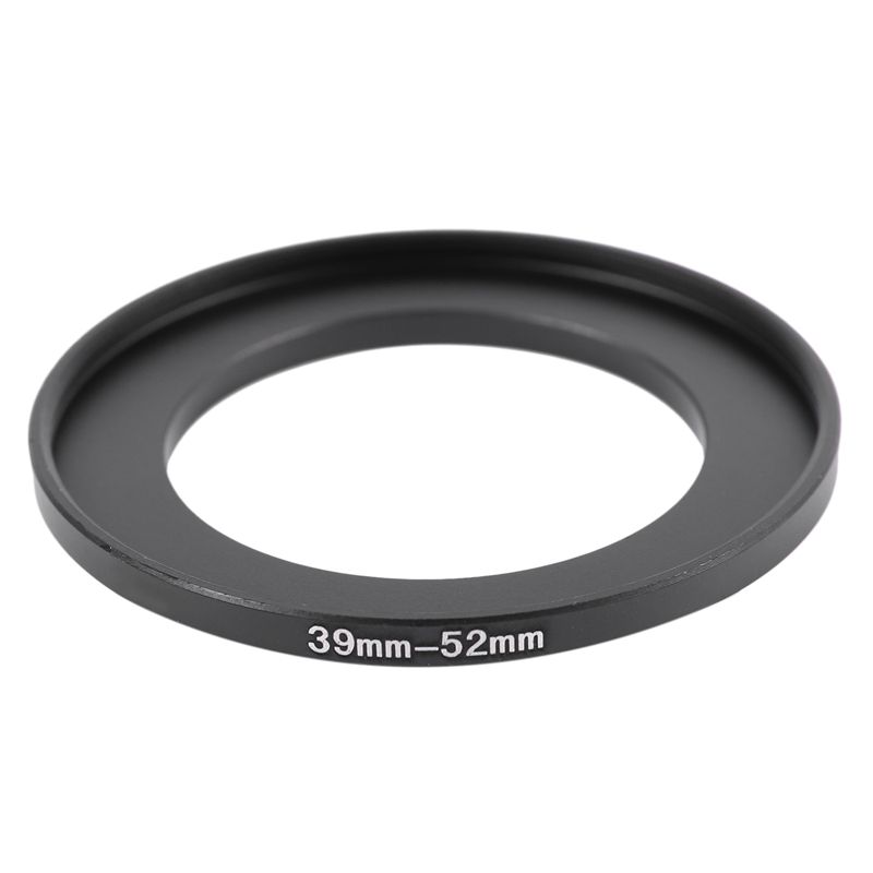 Camera 39mm to 52mm Metal Step Up Ring Adapter - black