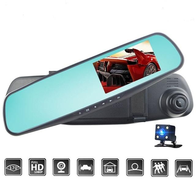 Car Dvr Dual Lens Camera -Black