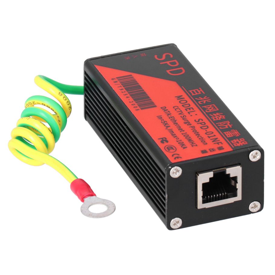 RJ45 Ethernet Surge Protector Arrester Adapter Thunder 100Mbps CCTV