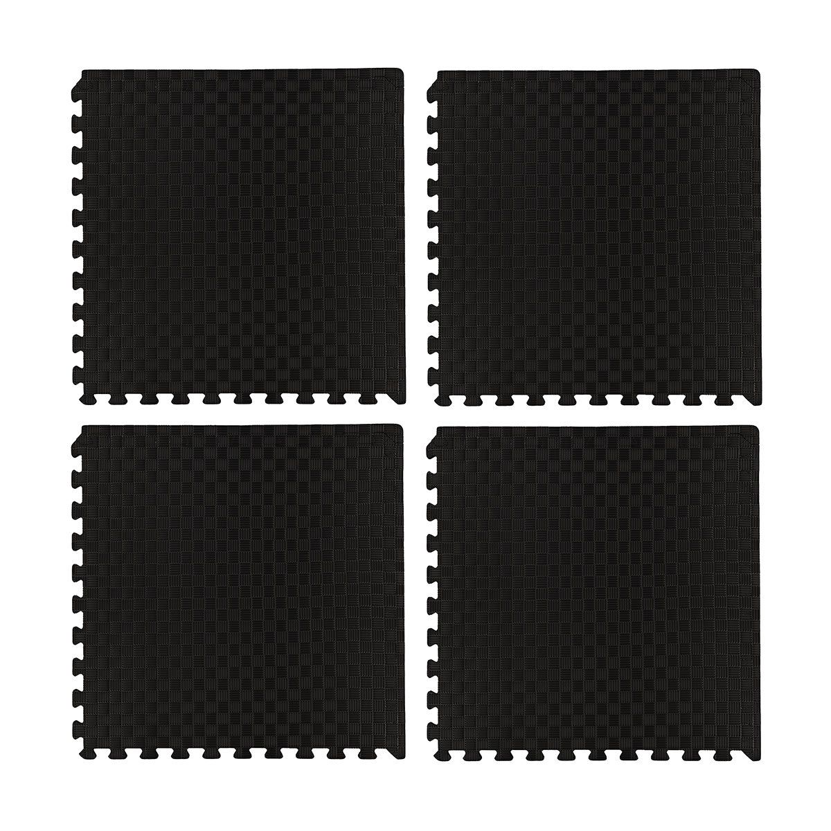 4 Pack EVA Solid Floor Tiles - Black