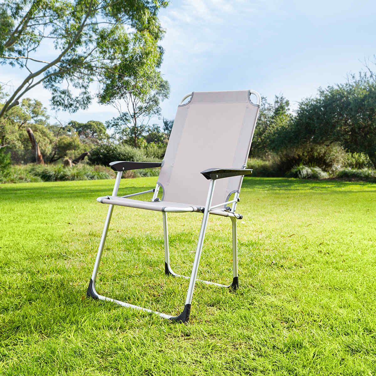 Aluminum Hard Arm Chair - Beige
