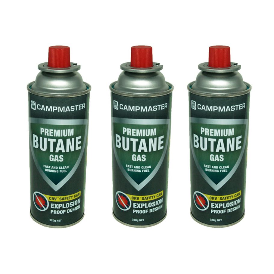 Campmaster 3 Pack Premium Butane Gas Canisters