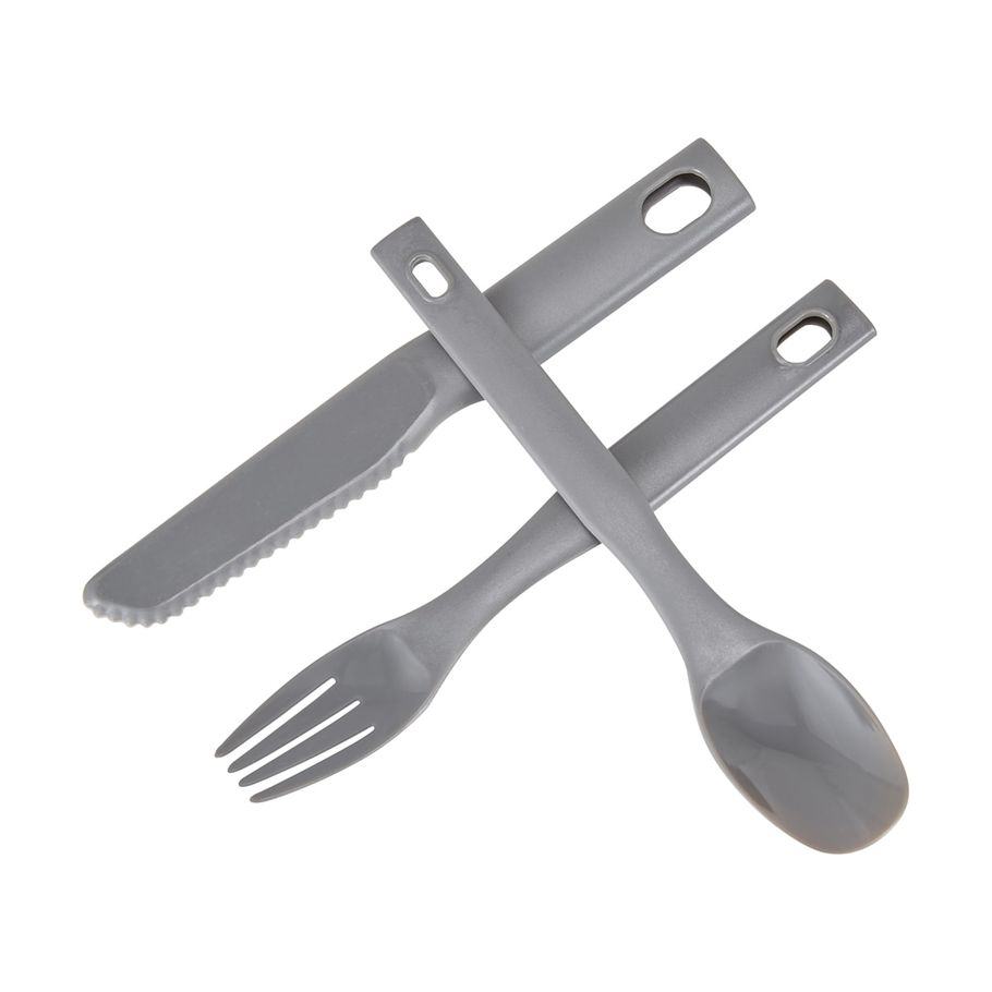 3 Piece Cutlery Set - Grey